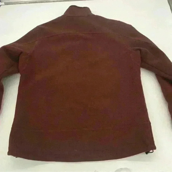L.L. Bean Fleece Lined Wool Blend Full Zip Sweater Burgundy & Black Blend Size M - Picture 2 of 9